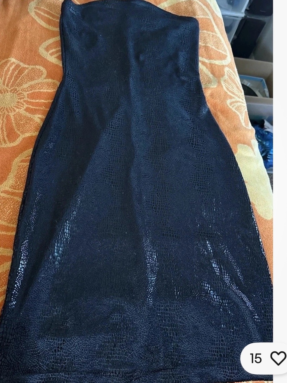 Guess Strapless Black Textured Sheath Dress Vintage from the early 90s